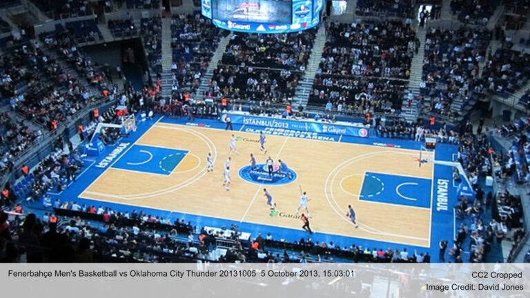 Los Angeles Lakers court used during the 2024 NBA Cup.