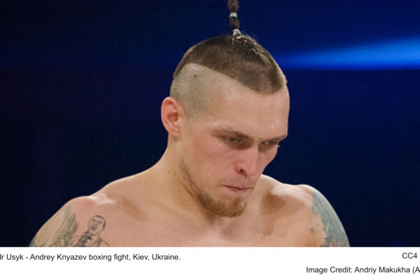 Oleksandr Usyk - Andrey Knyazev boxing fight, Kiev, Ukraine.