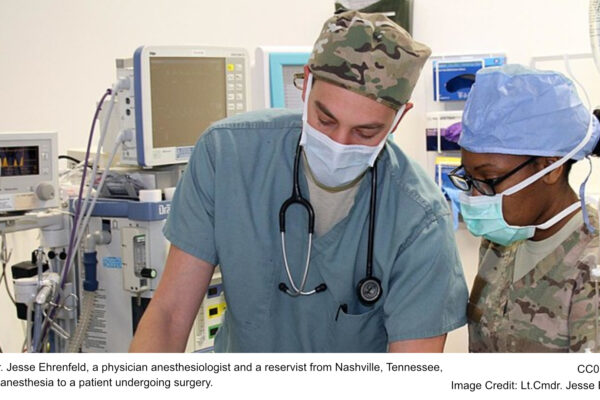 Lt. Cmdr. Jesse Ehrenfeld, a physician anesthesiologist and a reservist from Nashville, Tennessee,