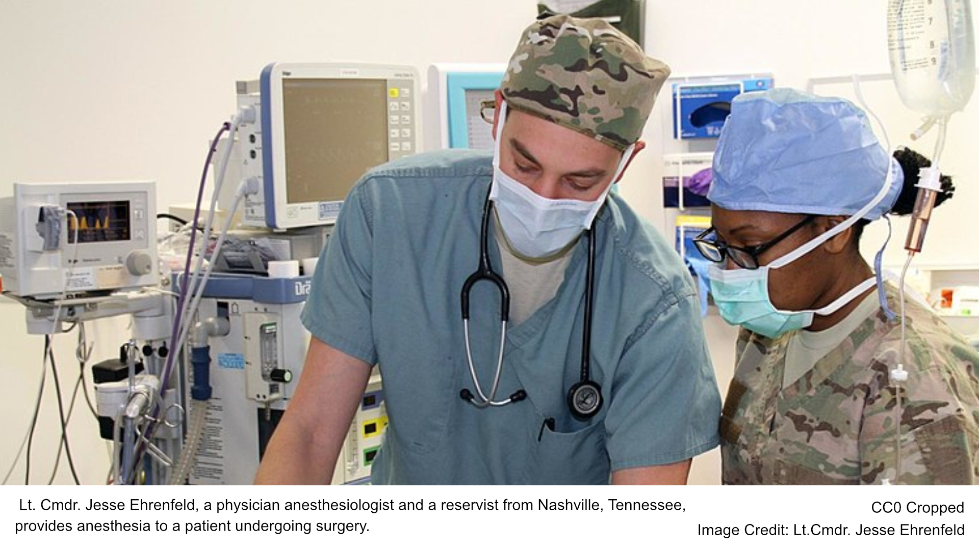 Lt. Cmdr. Jesse Ehrenfeld, a physician anesthesiologist and a reservist from Nashville, Tennessee,